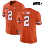 Women's Florida Gators #2 Lamical Perine NCAA Jordan Brand Orange Authentic Stitched College Football Jersey SNU3662RO